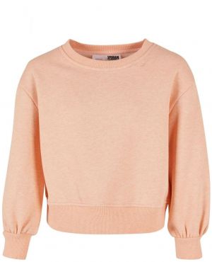 Girls' Oversized Color Melange Crewneck Papaya Melange