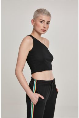 Women's cropped asymmetrical top black