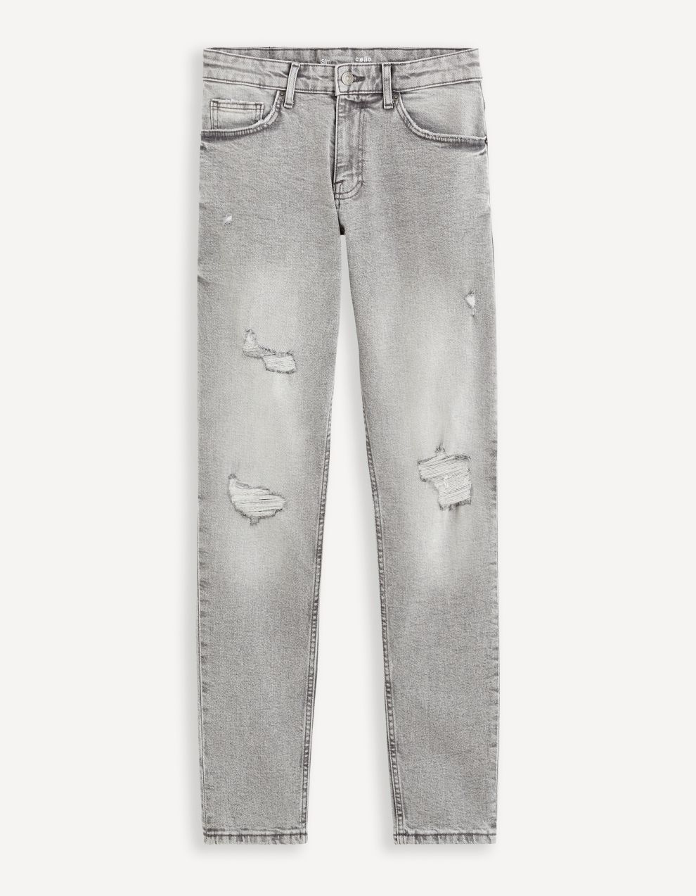 Šedé pánske slim fit džínsy Celio Fostroy