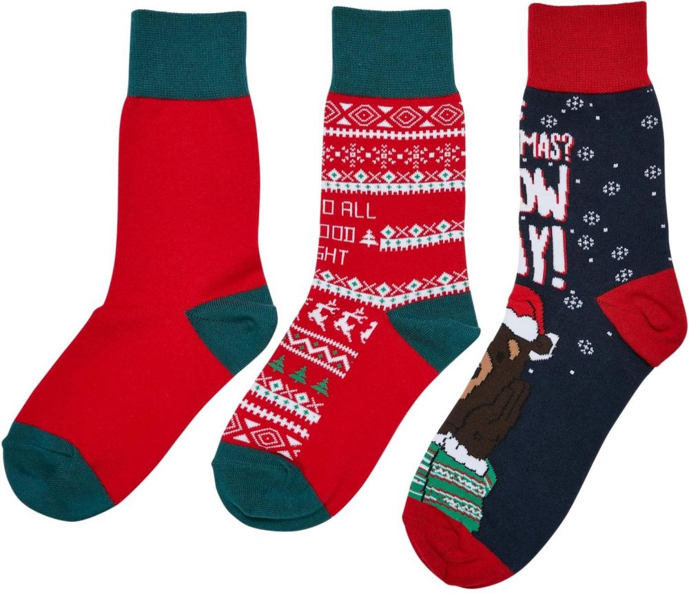 Children's Christmas Bears Socks - 3-Pack Multicolored