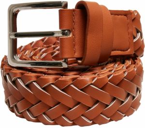 Braided synthetic leather strap light brown