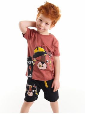 Denokids Skateboard Chlapčenské tričko Čierne šortky Set