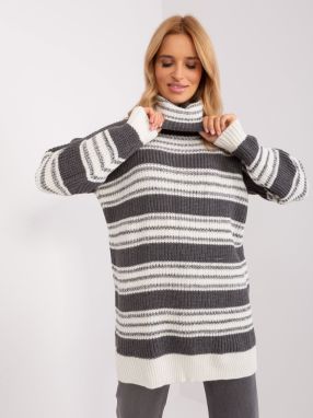 Dark gray knitted dress with slits