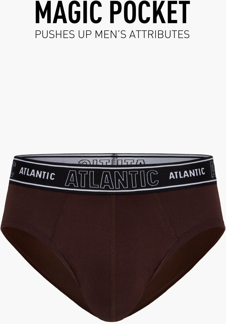 Pánske slipy ATLANTIC Magic Pocket - hnedé