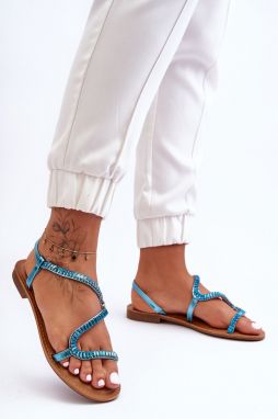 Women's cargo sandals with Hayen blue ornaments