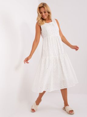 White openwork dress with ruffle OCH BELLA