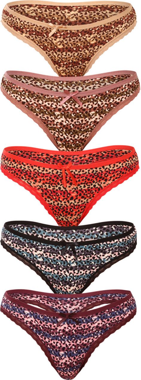 5PACK women's thongs Fine woman multicolor