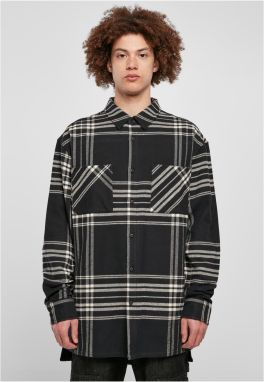Summit Long Oversized Plaid Shirt Black