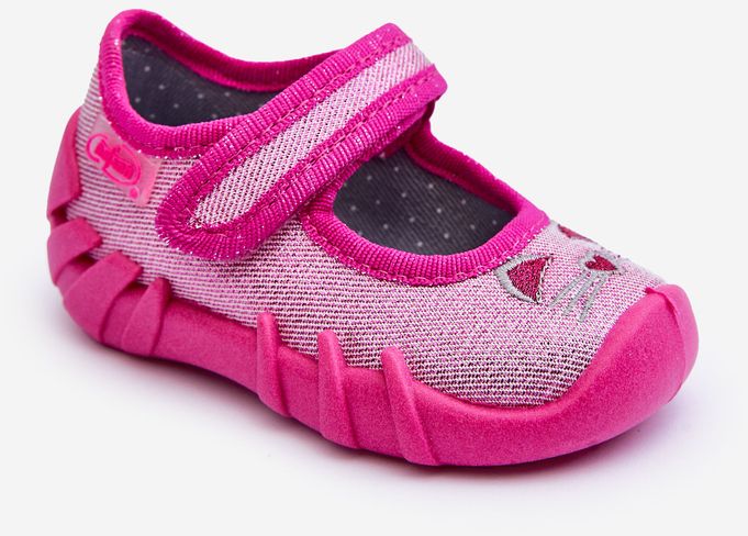 Befado Shiny Cat Ballerina Slippers pink