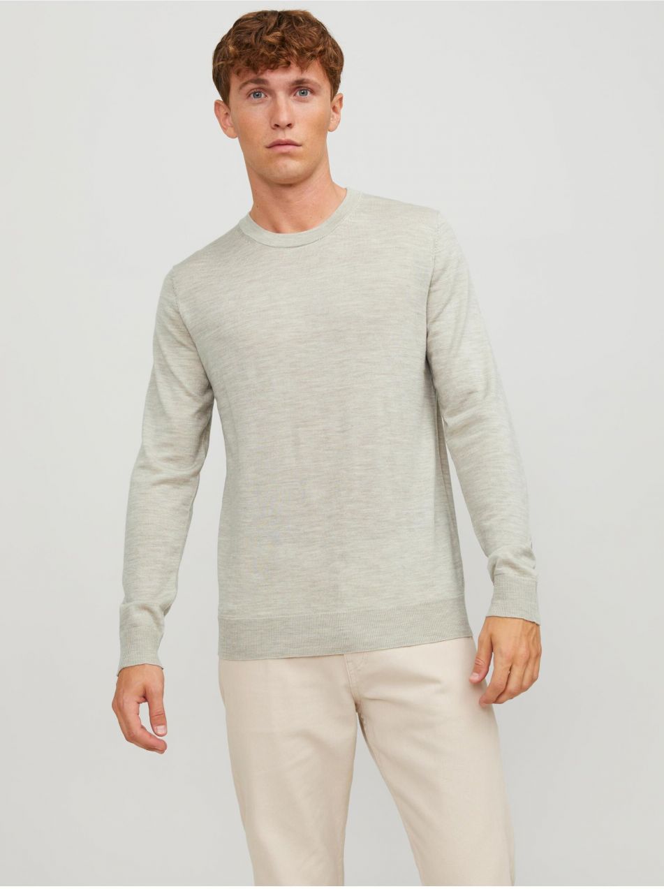 Béžový pánsky vlnený sveter Jack & Jones Mark