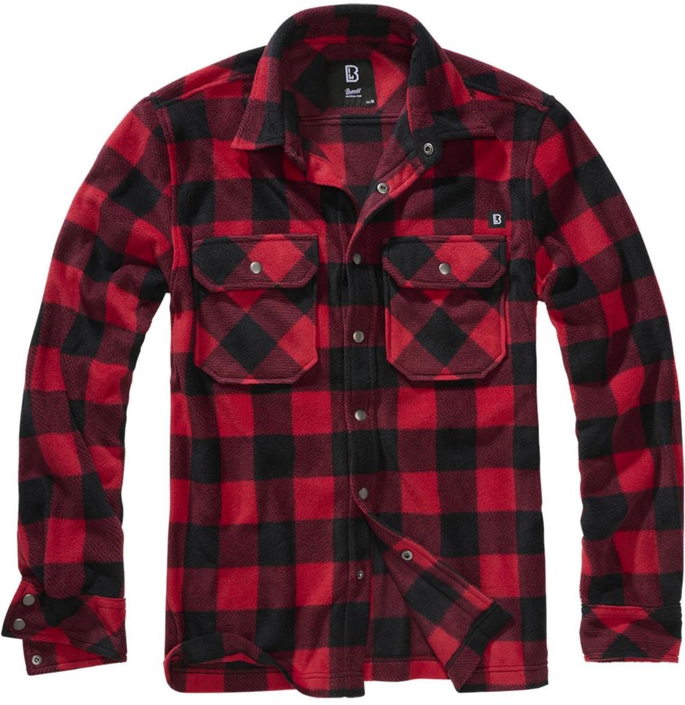 Jeff Long Sleeve Fleece Shirt Red/Black