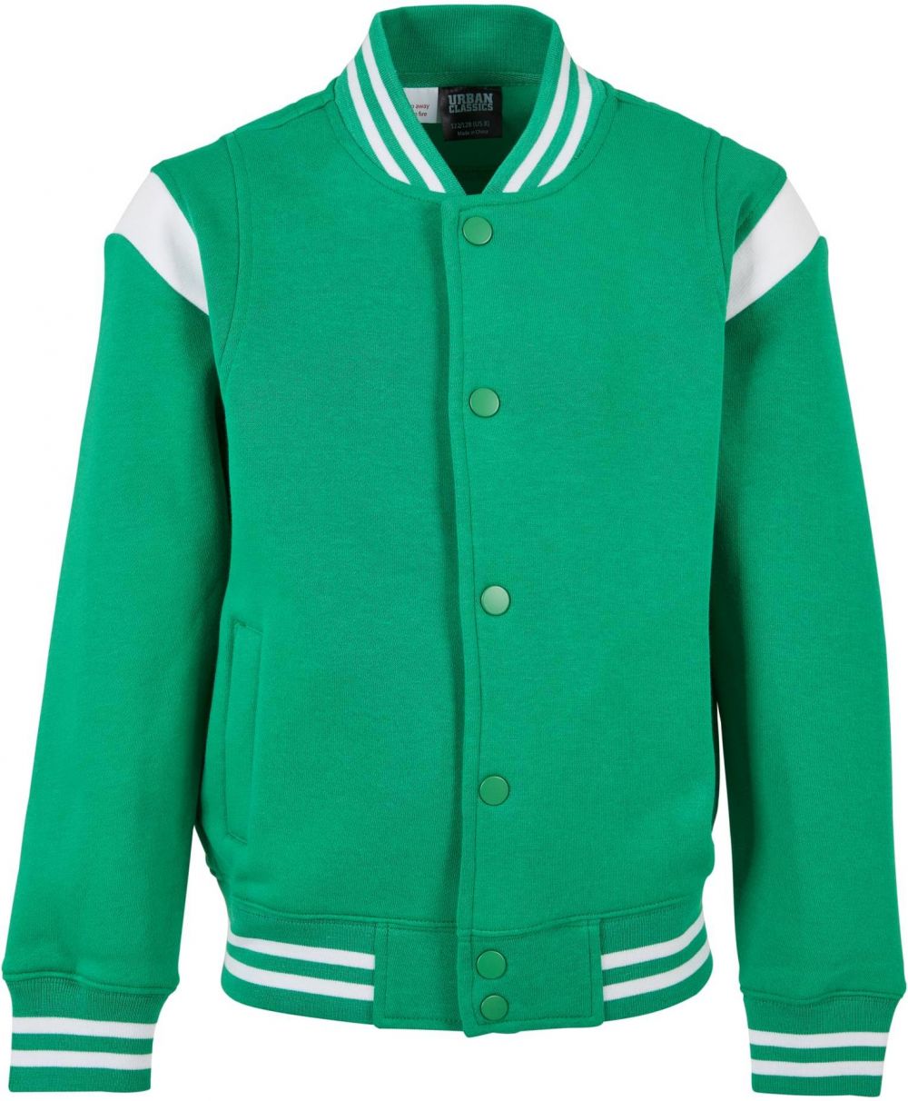 Boys Inset College Sweat Jacket bodegagreen/white