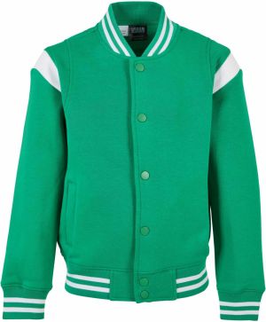 Boys Inset College Sweat Jacket bodegagreen/white