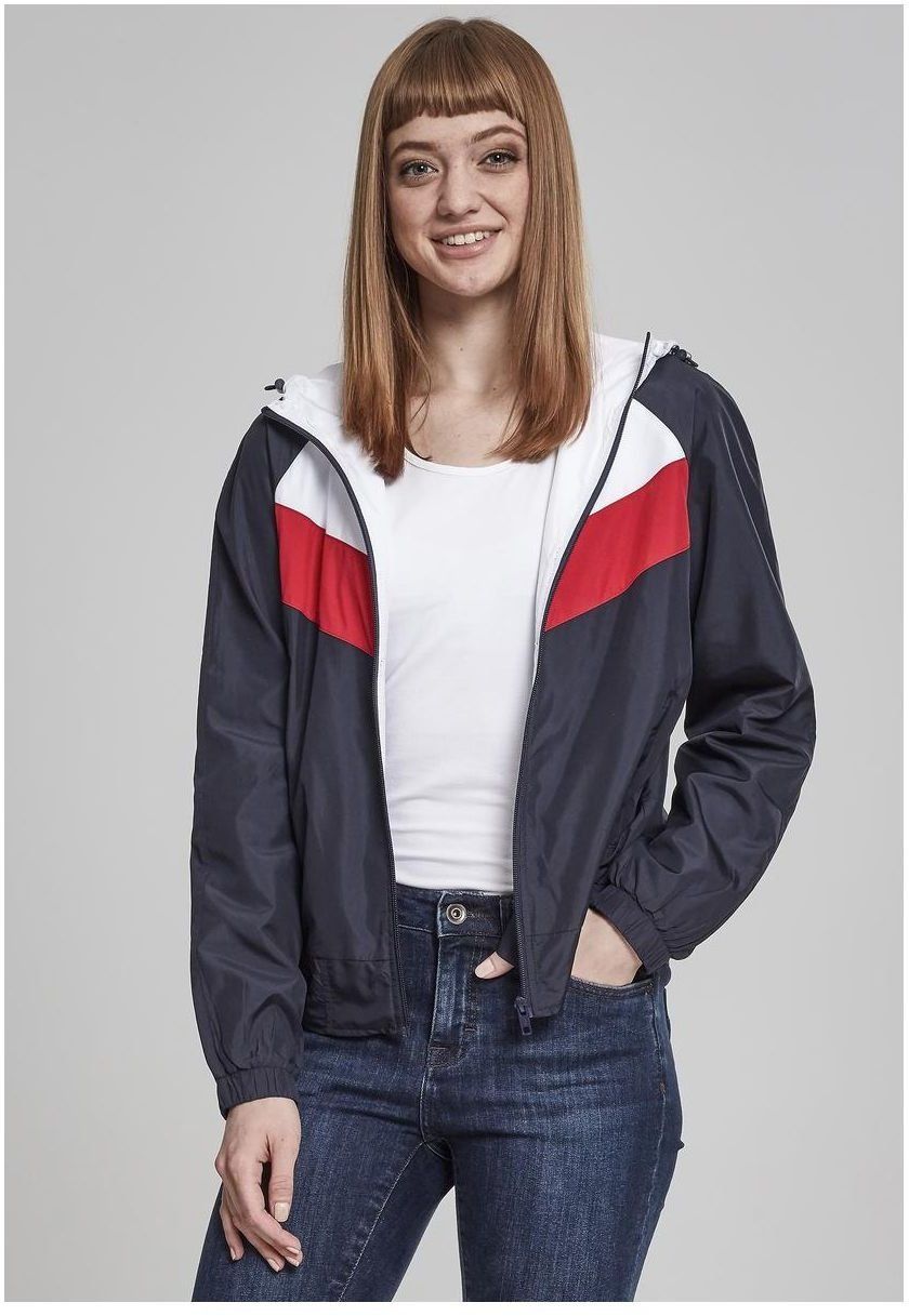 Women's 3-Tone Windbreaker Navy/White/Fiery Red