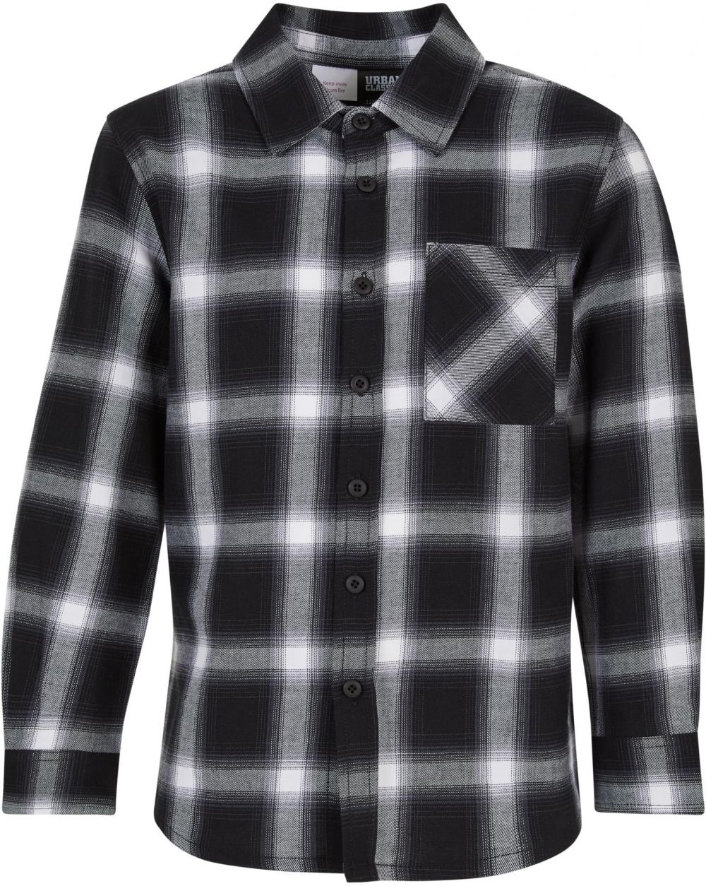 Boys' Oversized Plaid Shirt Black/White