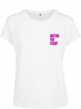 Ladies Waiting For Friday Box Tee White/Pink