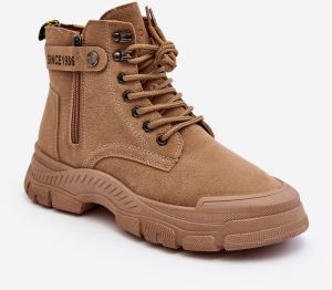 Women's insulated suede ankle boots Beige Jailina