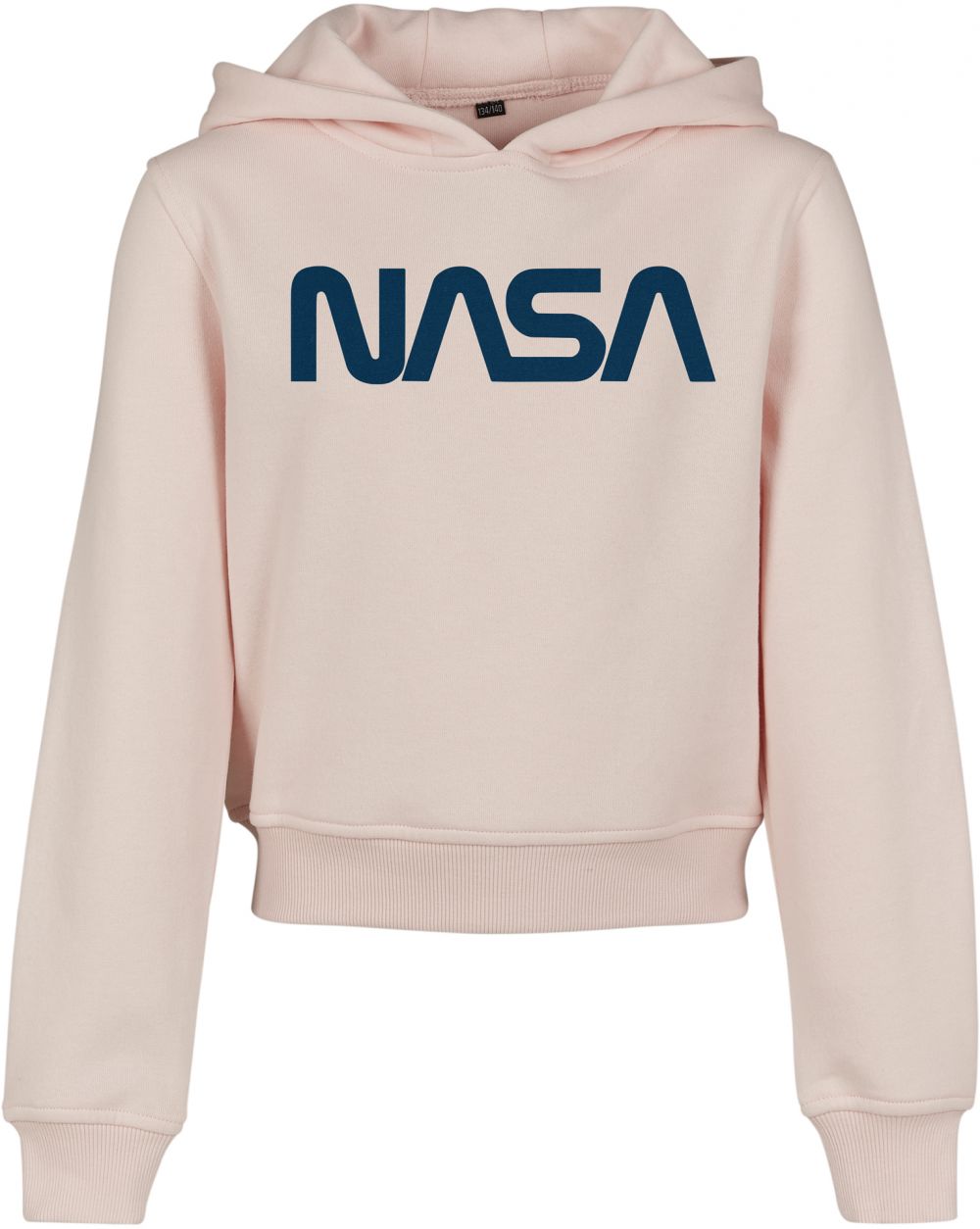 Detská NASA skrátená mikina s kapucňou ružová