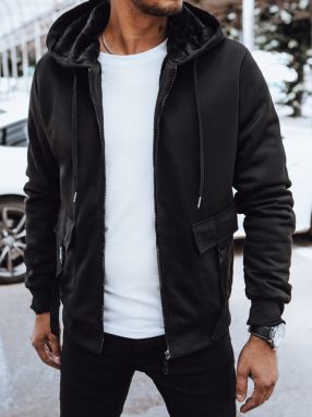 Men's insulated zip-up hoodie black Dstreet