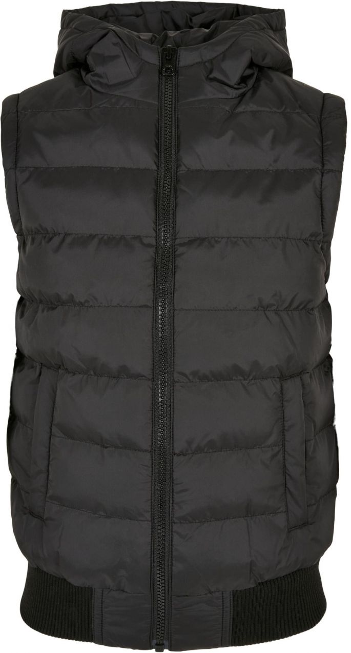 Little boys' vest with bubble hood black/black