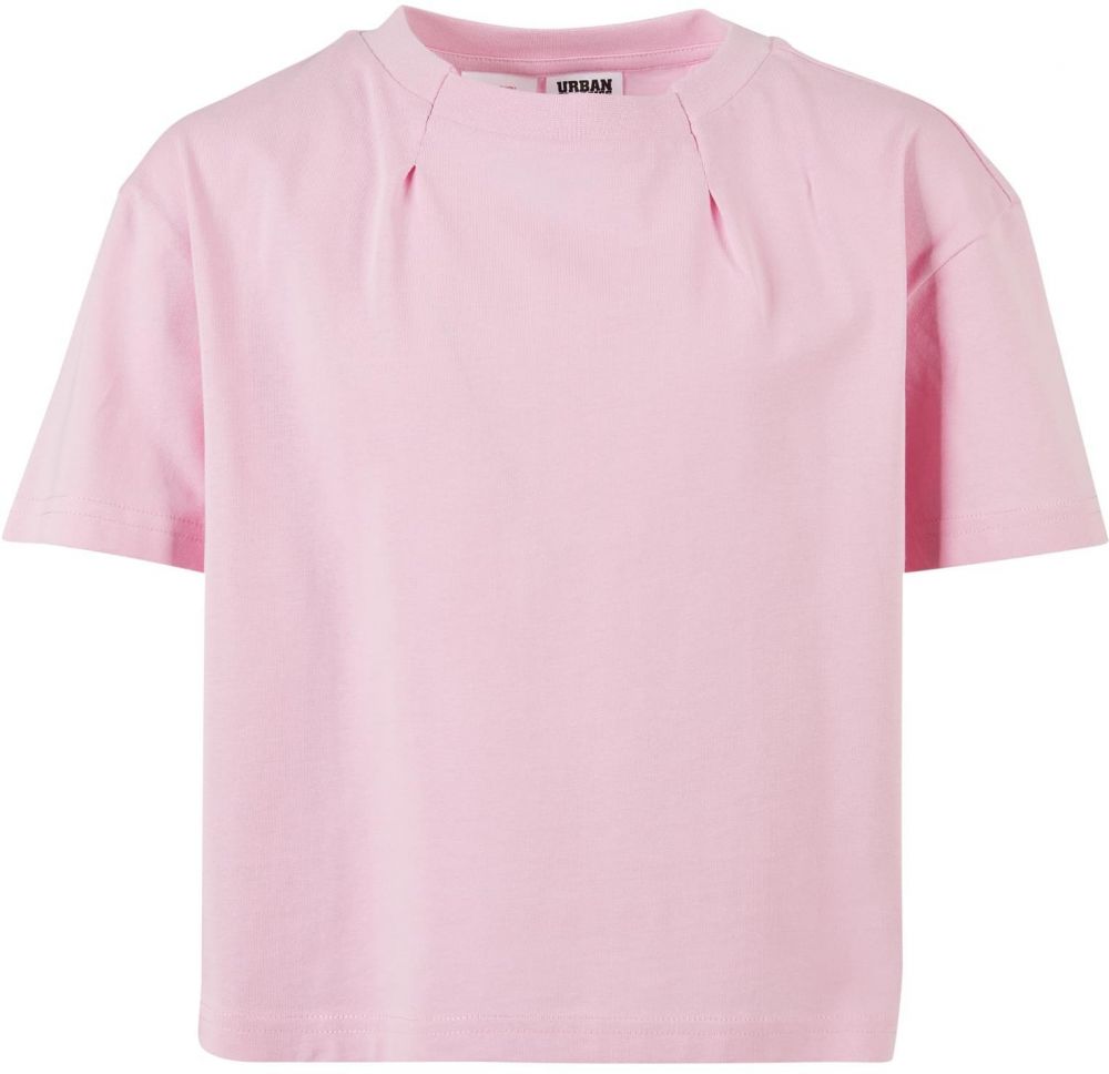 Girls' Organic Oversized Pleated T-Shirt Girls' Pink