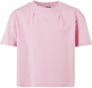 Girls' Organic Oversized Pleated T-Shirt Girls' Pink
