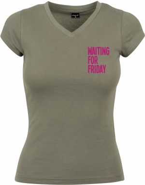 Ladies Waiting For Friday Box Olive Tee