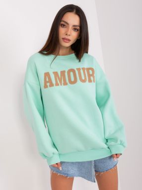 Mint hoodie with round neckline