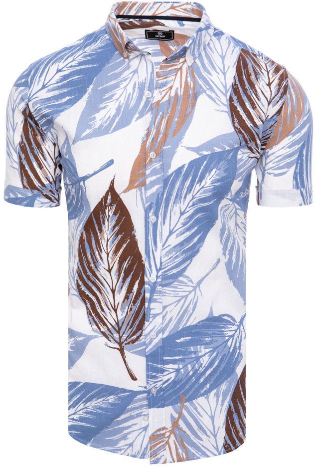 Dstreet Men's White Short Sleeve Shirt