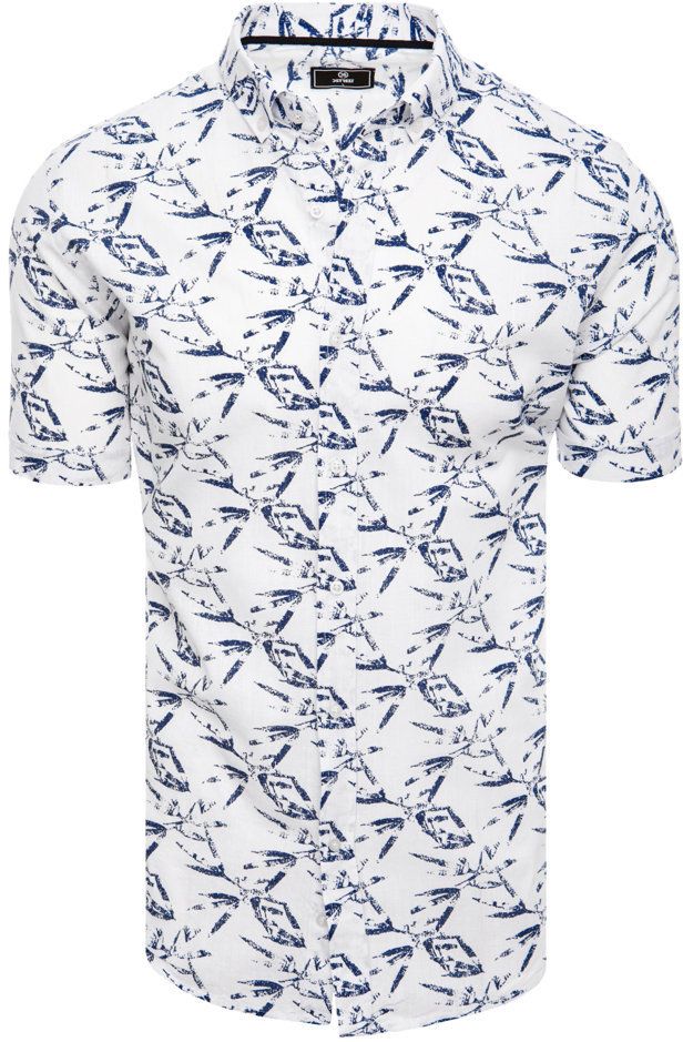 Dstreet Men's White Short Sleeve Shirt
