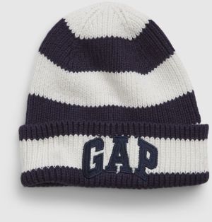 Modro-biela detská pruhovaná čiapka s logom GAP