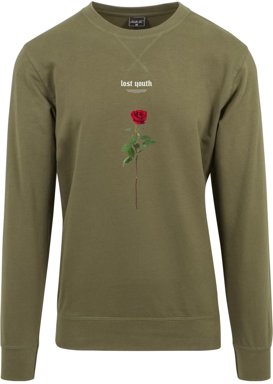 Lost Youth Rose Crewneck Olive
