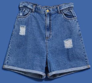 WOMEN'S SHORTS L-SH-4004 BLUE