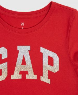 Červené dievčenské tričko s logom GAP