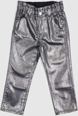 Šedé dievčenské metalické mom fit rifle GAP