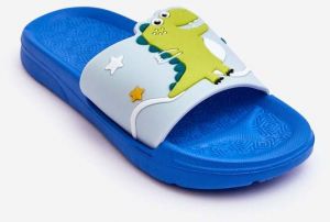 Kids Dinosaur T-Rex Slides Dark Blue Bernis
