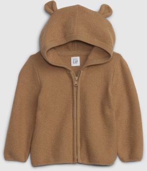Hnedý detský sveter na zips GAP CashSoft