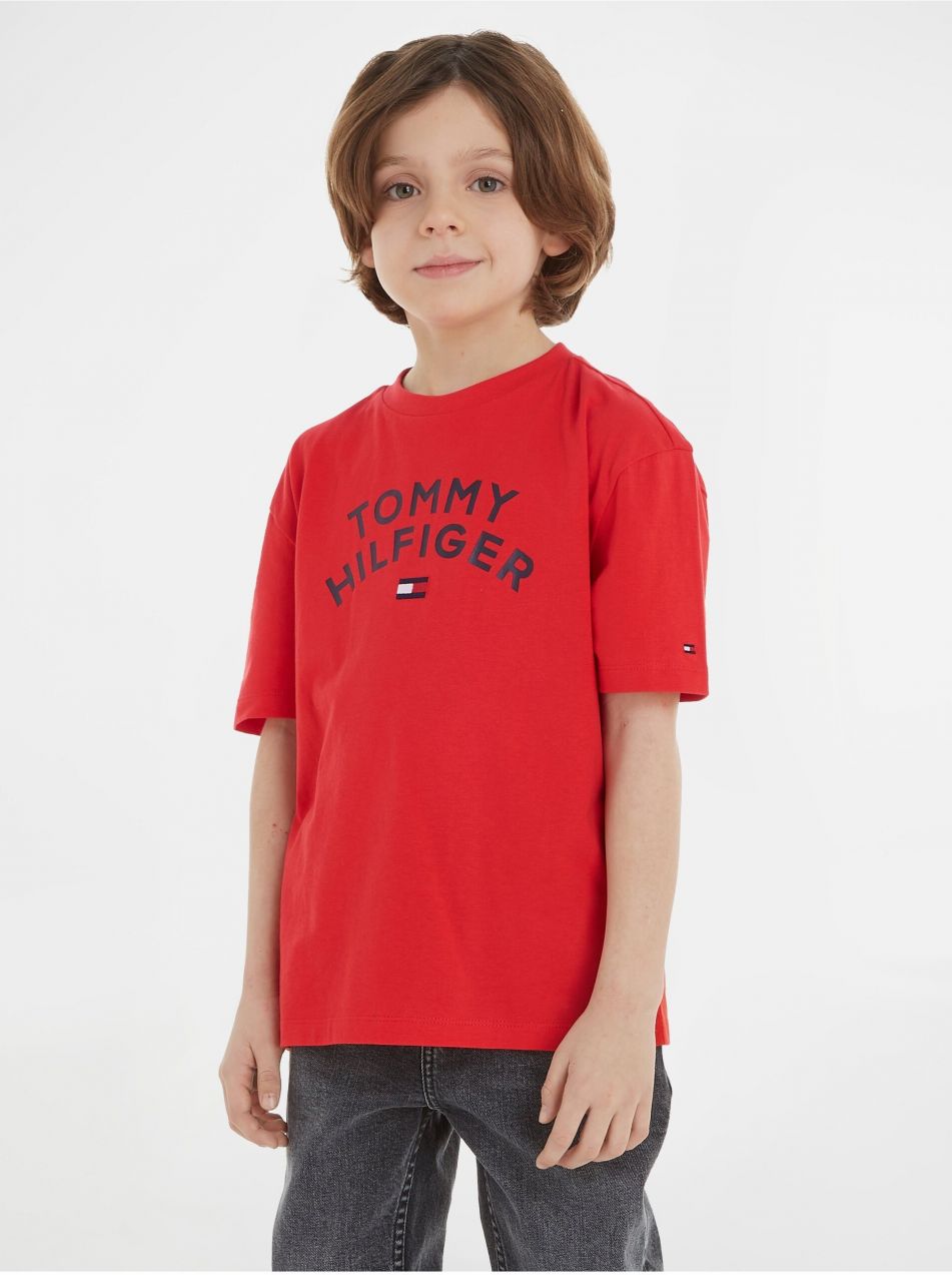 Červené chlapčenské tričko Tommy Hilfiger