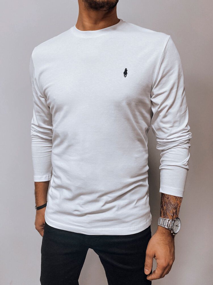 Men's White Long Sleeve Dstreet