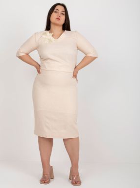 Light peach pencil skirt plus sizes