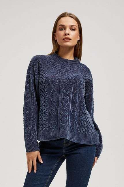 Sweater with decorative fabric