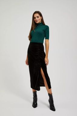 Velour skirt with slit