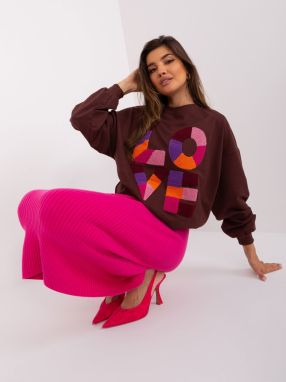 Dark brown women's cotton hooded sweatshirt