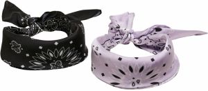 Satin scarf 2-pack black/lilac