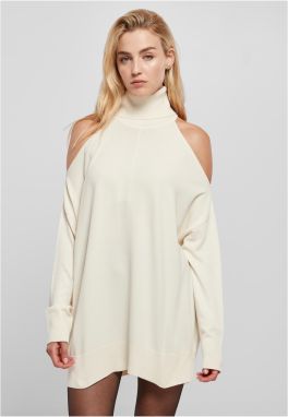 Women's turtleneck sweater on the shoulders whitesand