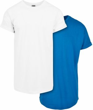 Pre-Pack Long Shaped Turnup Tee 2-Pack White + Sport Blue