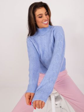 Women's blue sweater MAYFLIES with cables