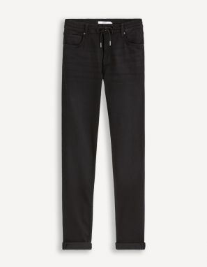 Čierne pánske slim fit džínsy Celio Gosuper