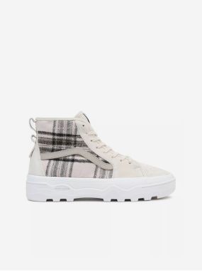 Béžové dámske vzorované členkové kožené tenisky VANS