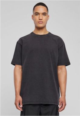 Láska k sebe najprv Acid Washed Heavy Oversize tričko čierne
